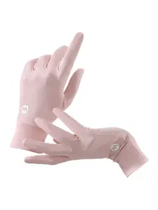 UV Protection Gloves for Drivers, Breathable Ice Silk Material, Thin Design for Cycling and Electric Bikes, Open-Finger Sunshade