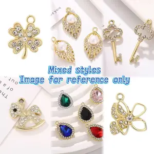 Chris-A34-Mix Styles Fancy Pendants with Golden Base 1pc or 2pcs per bag