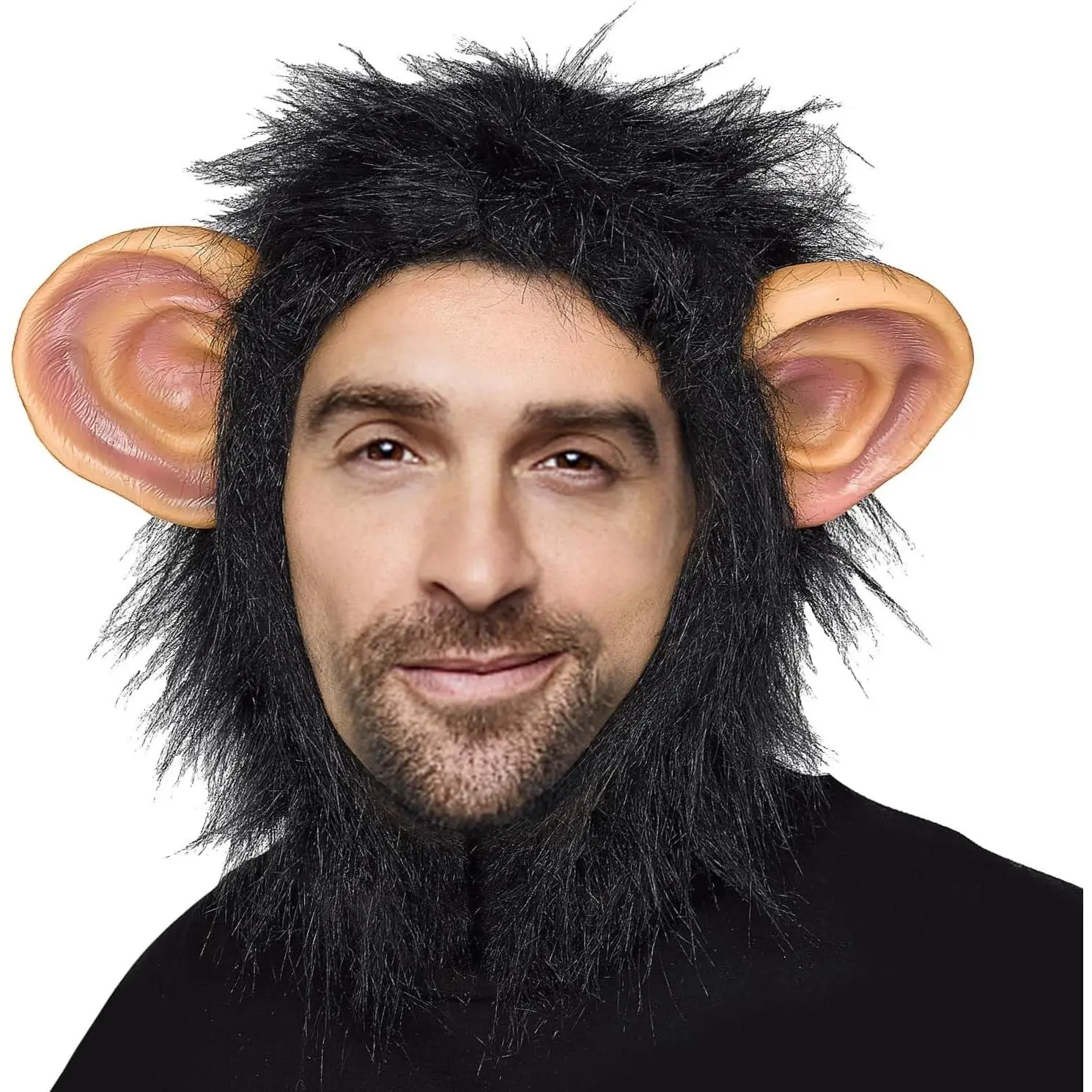 Natural Latex Monkey Half Face Mask for Adults, Latex Monkey Costume Mask for Halloween Parties and CosplayGift