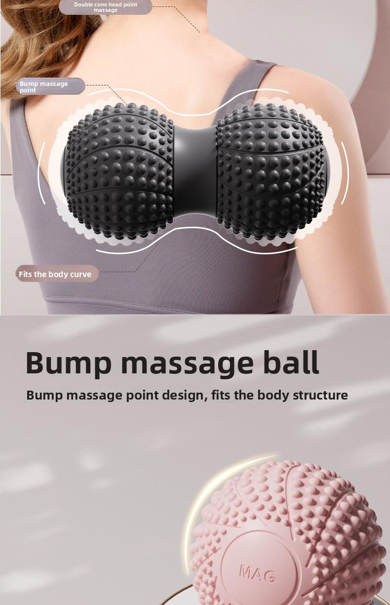 Fascia Peanut Ball for Foot Massage, Spine Muscle Relaxation, Double Ball for Hip, Back, and Leg Acupoint Stimulation, Yoga Massage Ball