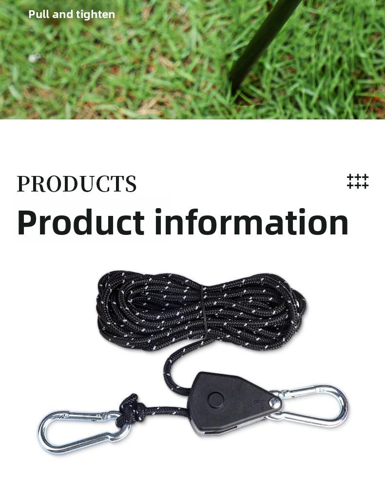 Outdoor camping tent windproof rope pulley adjuster