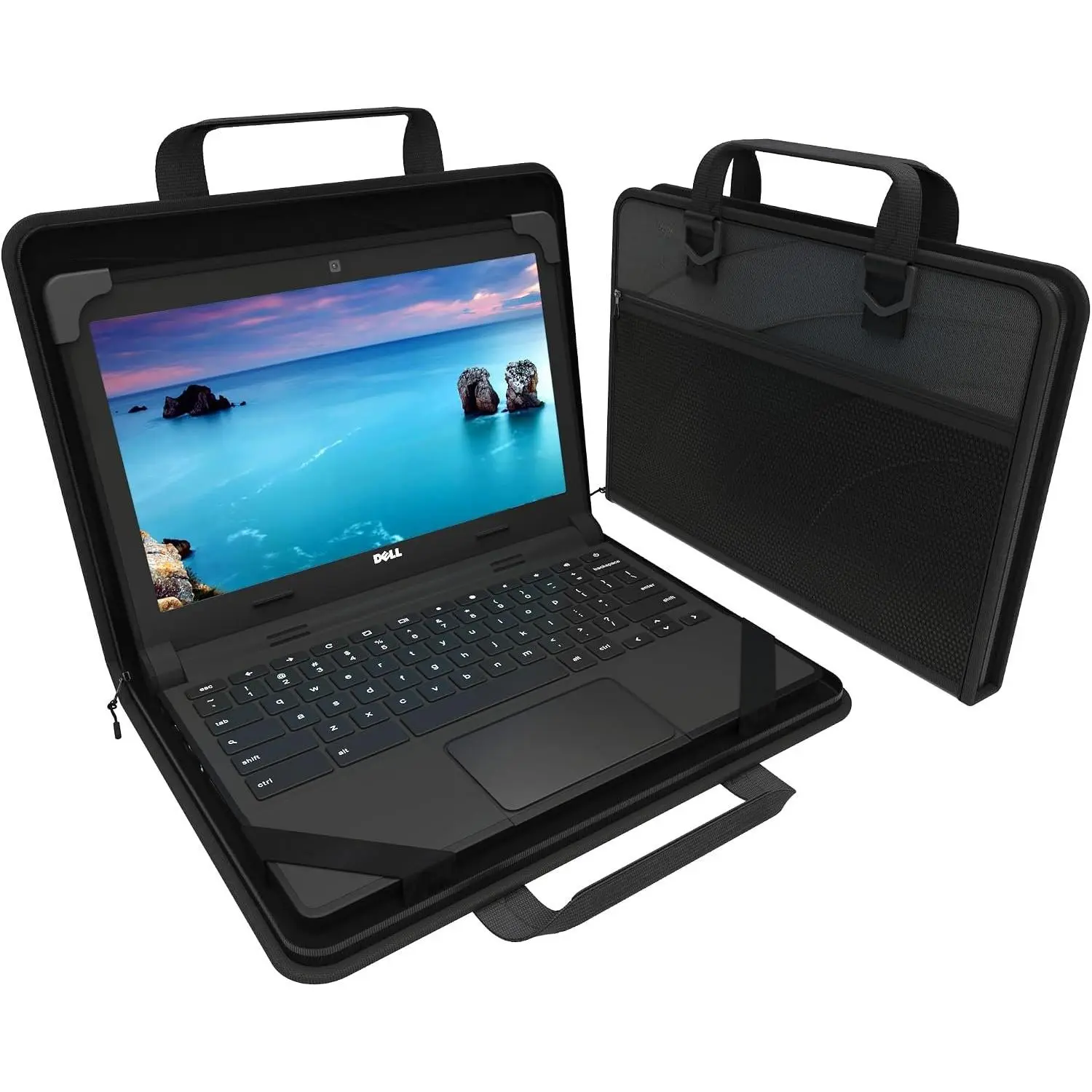 13-14 Inch Zip Lite Always- Chromebook Protective Hard Case with Accessory Pouch &  Strap