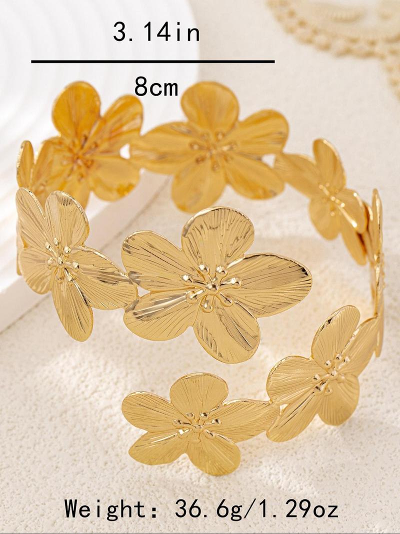 Fashion Flower Design Arm Chain, Fashionable Body Jewelry for Women & Girls, Trendy All-match & Exquisite Jewelry for Birthday Gift, Vintage Body Jewelry