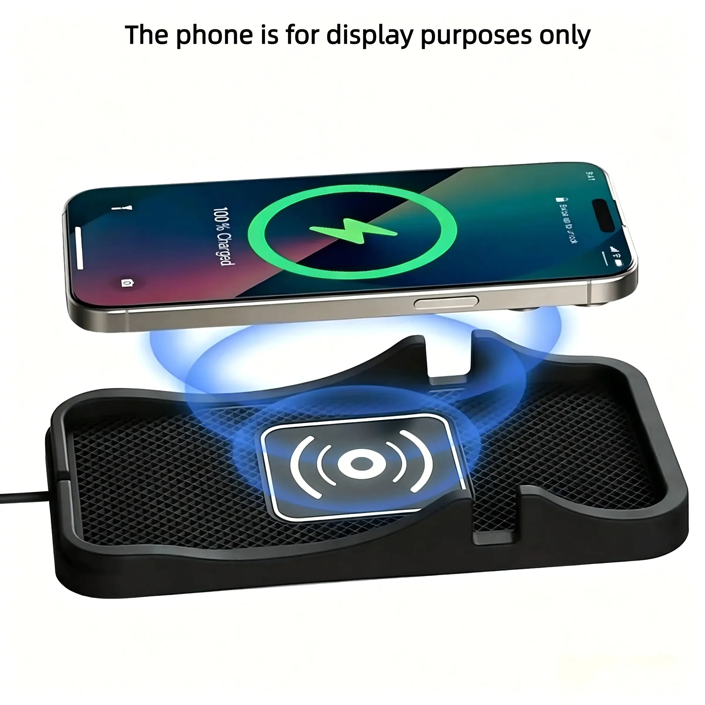 15w Wireless Car Charger Pad, Type C Fast Charging, Non-Slip Rubber Base, Hands-Free Stand, Suv & Truck Accessories, Summersurvivals