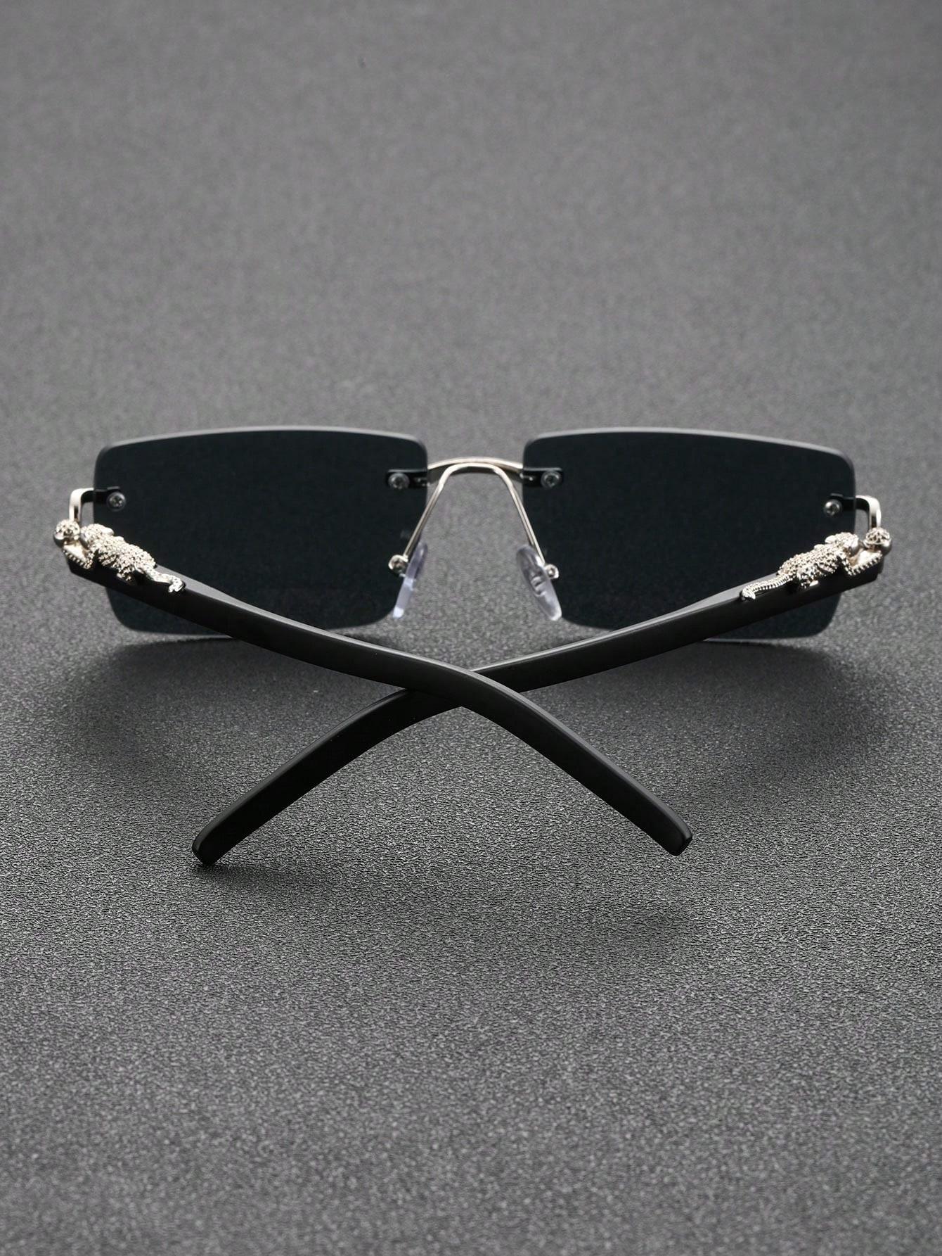 2 PCS Fashionable Trendy Frameless Rectangular Personalized Sunglasses For Daily Life