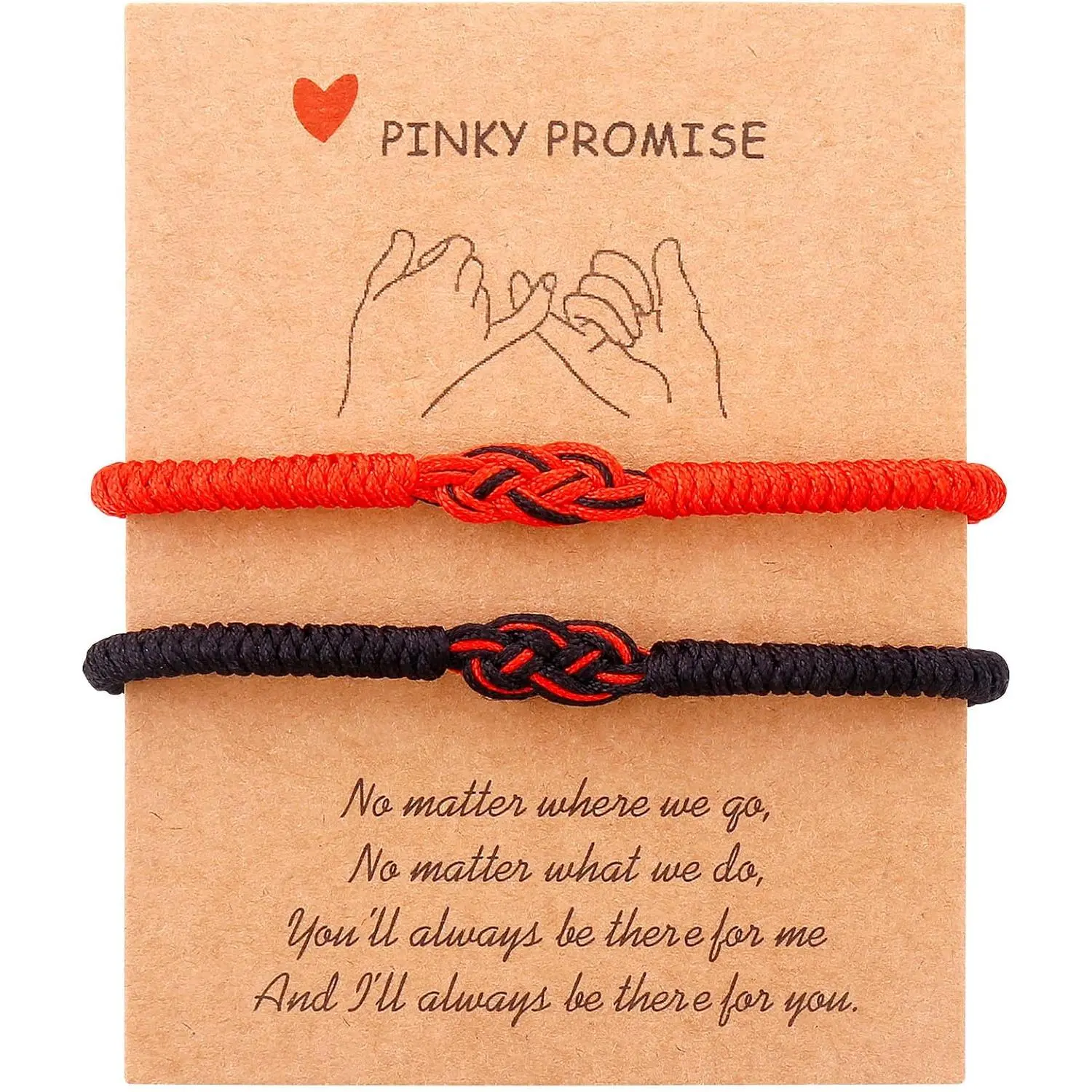 Tibetan  Red String His and Her Bracelets,Couple Bracelet Friendship Bracelet - Black Red String Thread for Protection-Valentine Christmas  Idea for   Family