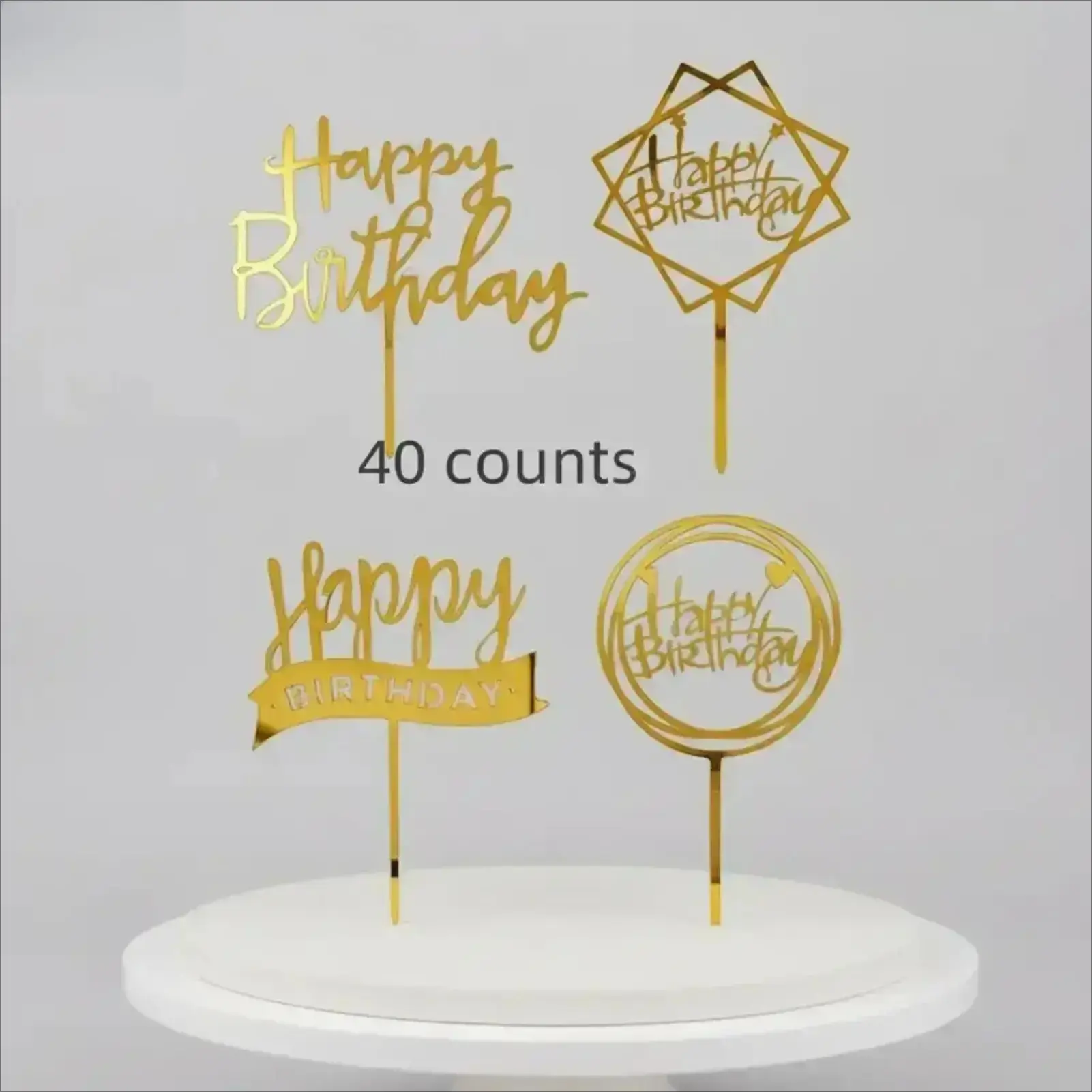 40PCS Happy Birthday Cake Topper Set – Creative Cake Decoration Kit, Fun Baking Supplies for Birthday Parties, DIY Party Decor, Cupcake & Cake Accessories for Celebration & TikTok Shop