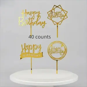 40PCS Happy Birthday Cake Topper Set – Creative Cake Decoration Kit, Fun Baking Supplies for Birthday Parties, DIY Party Decor, Cupcake & Cake Accessories for Celebration & TikTok Shop