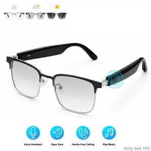 Photochromic Smart Glasses with Bluetooth Audio, Open-Ear Music, Hands-Free Calling, Touch Control, UV400 Protection,Voice Assistant,Photochromic Glasses for Men & Women
