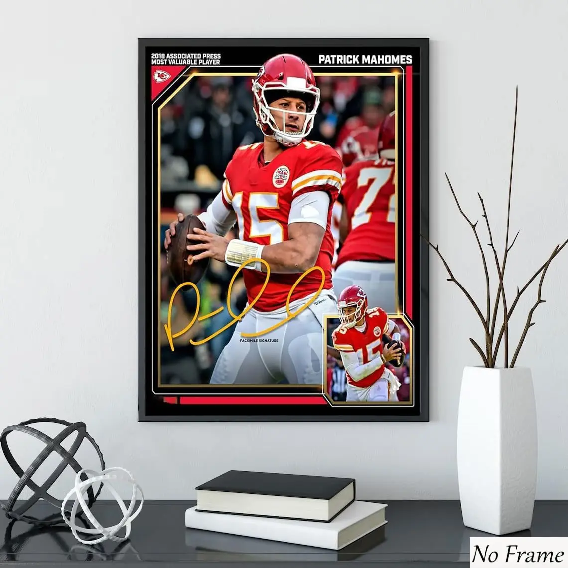 Mahomes 15 Nfl Player Portrait Print, Dynamic Design, Ideal Gift for Fans, Versatile Decor, Suitable for Any Space, Modern Sport Decoration