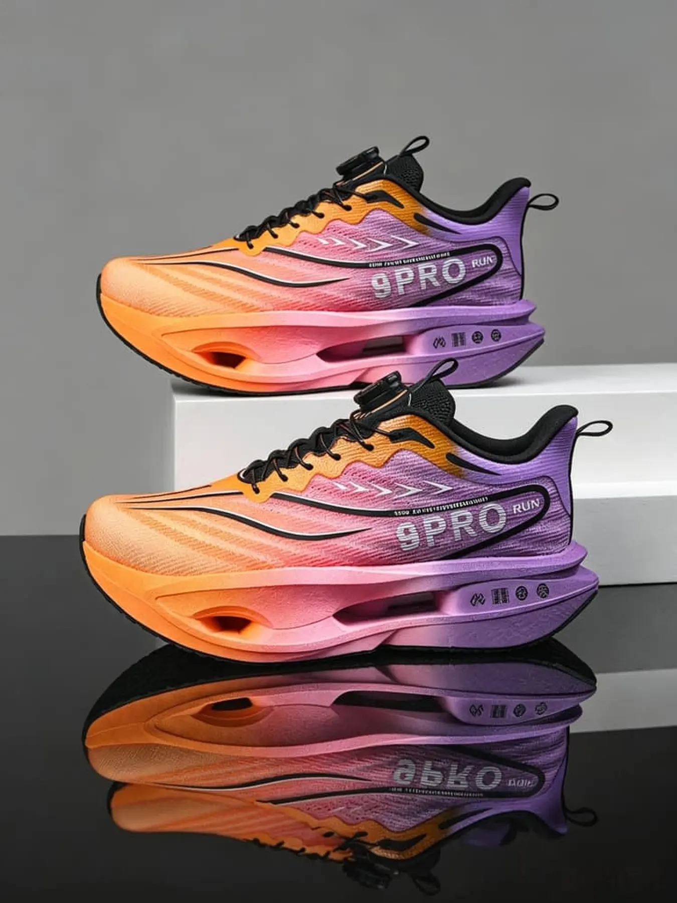 Unisex Racing Carbon Plate Running Shoes Jacquard Breathable Upper Rotating Buckle For Daily Training Outdoor Long Run