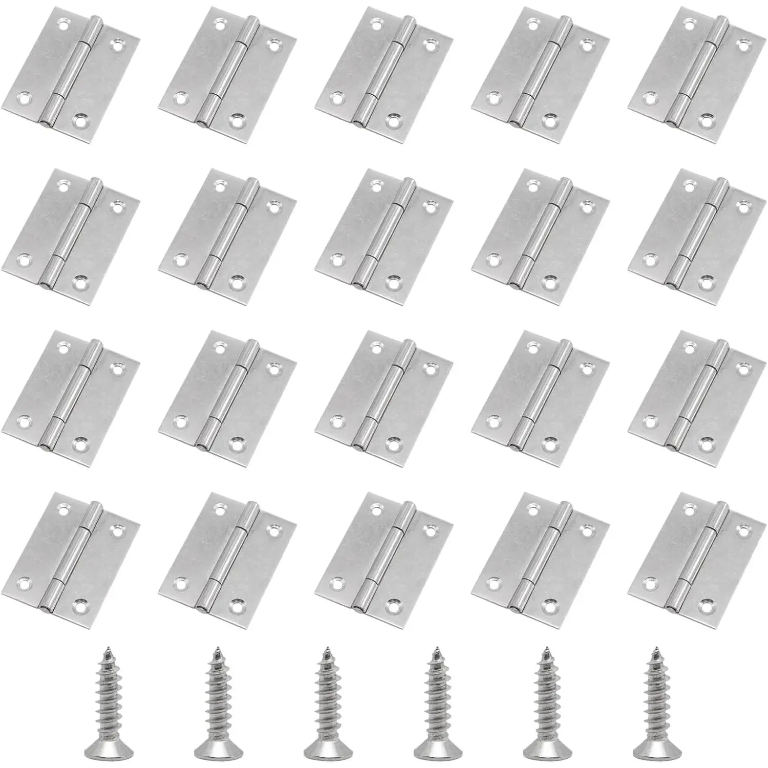 20 count 25mm/1" Flat Hinges, Stainless Steel Folding Hinge