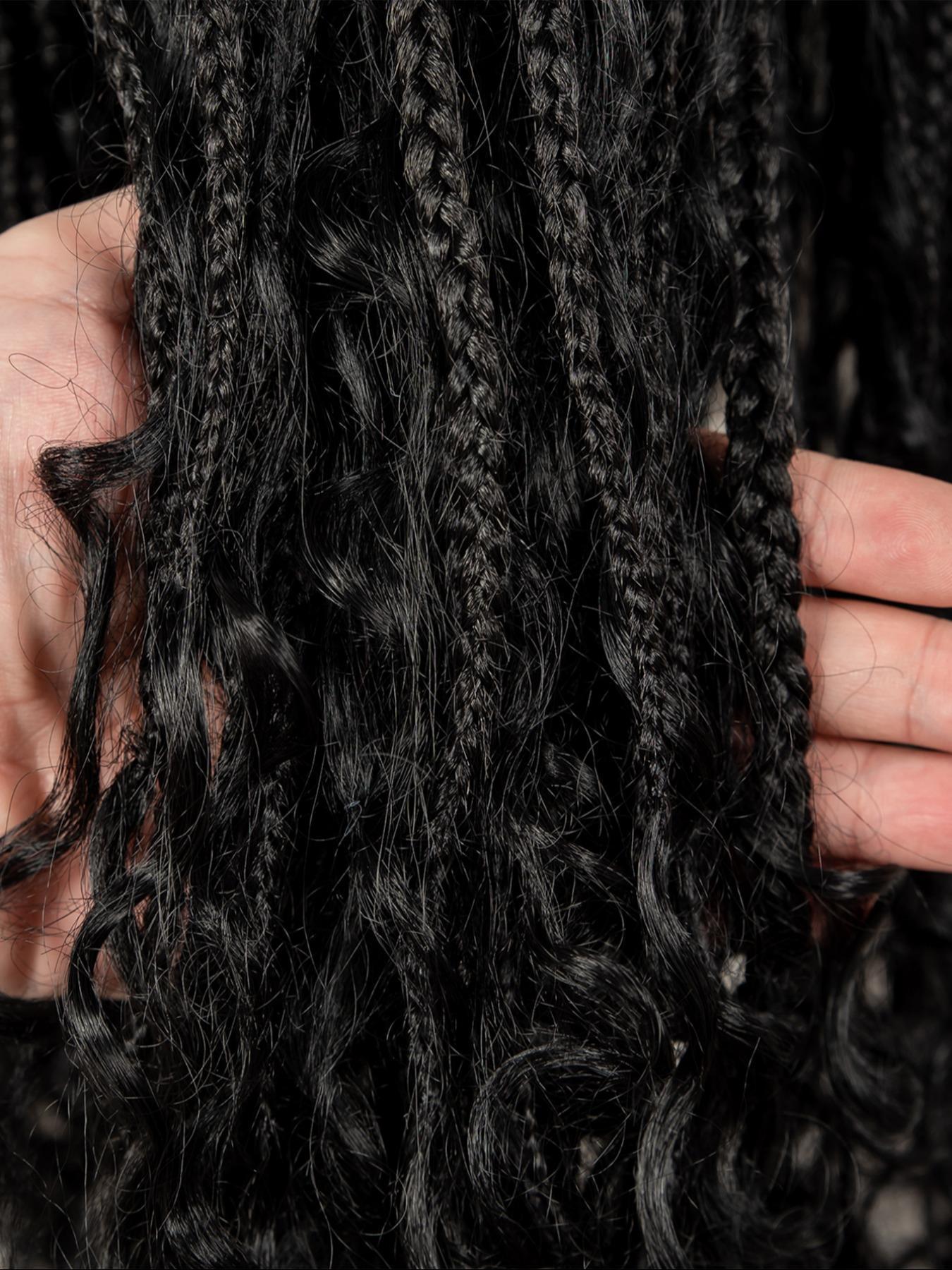 Long Curly Wigs, Wigs for Women, Gorgeous Fluffy Wigs with Baby Hair Bangs, Synthetic Braided Lace Wigs for Party, Daily Use