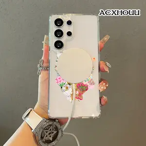 Floral Bible Verse Bouquet Graphic Magnetic Vintage Case for SAMSUNG S26 ULTRA S25 S24 S23 S22,Aesthetic Vibes Lightweight,Shockproof,Silicone,Scratch Resistant,and Cute