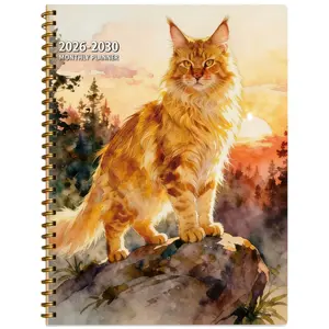 2026-2030 Monthly Planner/Calendar - January 2026 to December 2030, 5-Year Monthly Planner, Maine Coon Themed Cover Design Notebook, Yearly Calendar Planning, Monthly Tabs, 60-Month Calendar, 5.5 x 8.3 inches, Thick Paper, Elastic Cover, Durable Double Wi