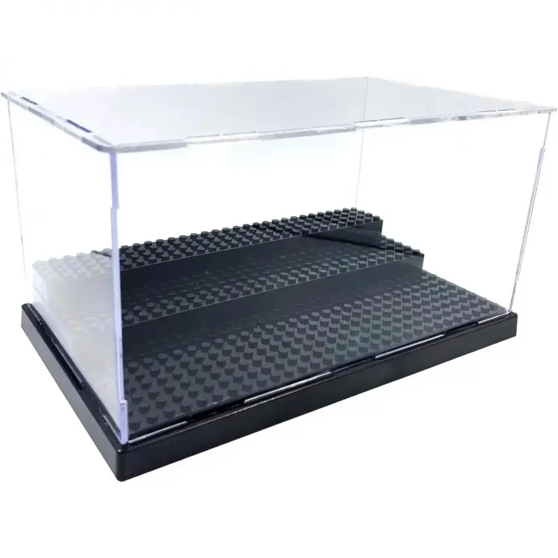 High Quality Acrylic Minifigure Display Case - Heat-Corrosion Safe, Easy Assembly Action Figures Storage Box for Lego Minifigures Blocks, Exhibition Accessory for Lego Lovers, Black, Most Compatible