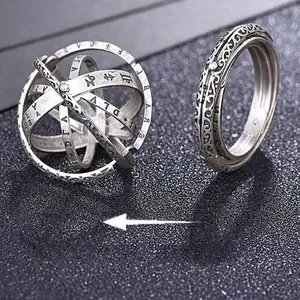 Transformable Ring That Can Be Worn As Astronomical Ball Pendant Necklace, Multipurpose Decor Accessory For Couples And Single Daily Use