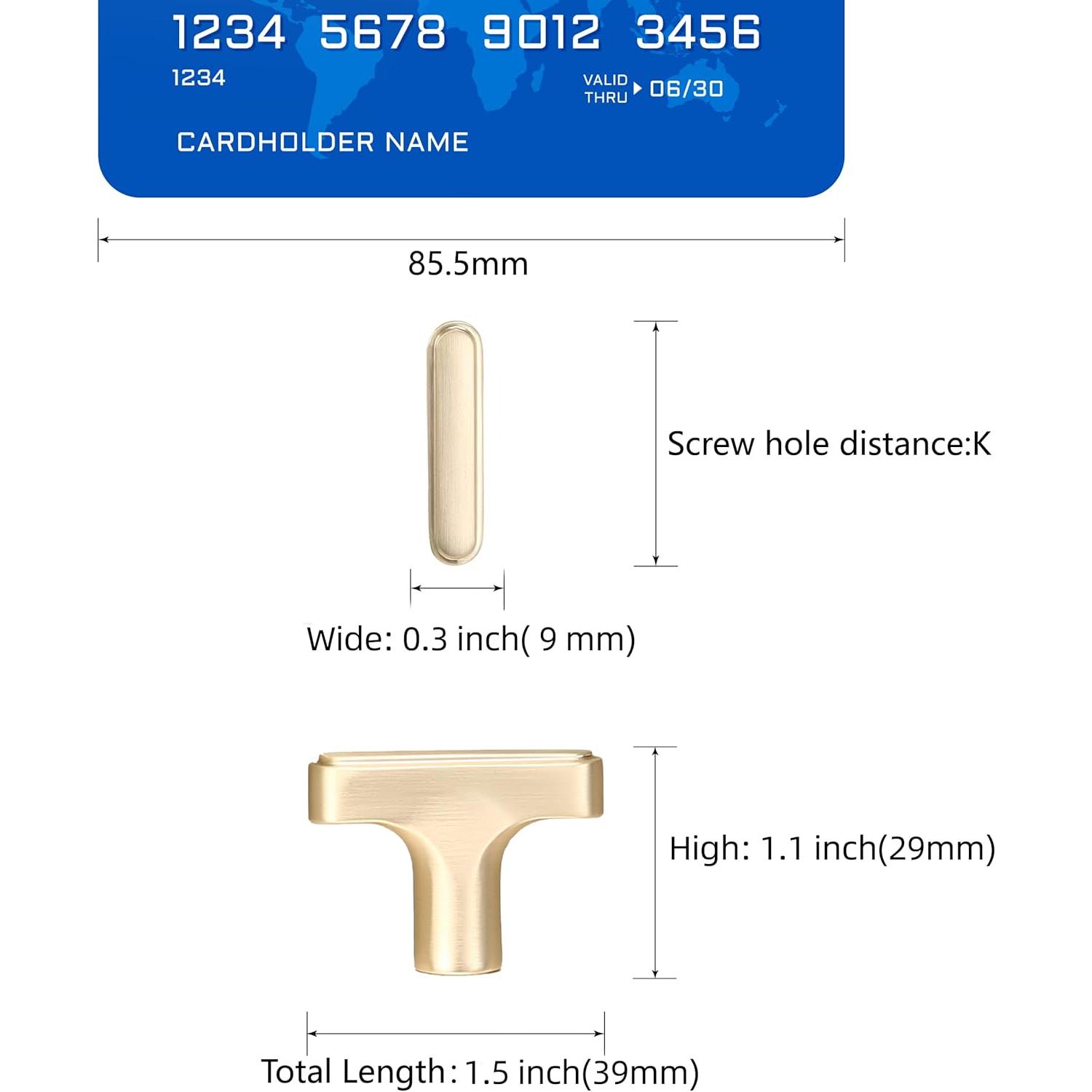 10 Pack Brushed Brass Kitchen Cabinet Drawer Pulls Solid Brass Drawer Knobs Dresser Knobs Kitchen