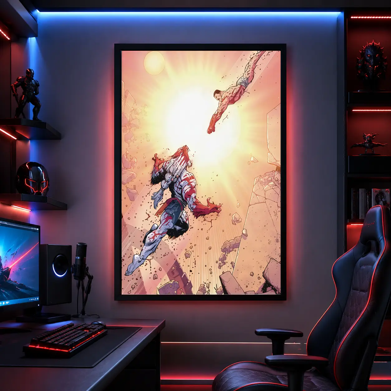 Invincible Image Comics, Battle Beast And Thragg Finale, Superhero,Aesthetic Wall Art Picture Print Modern Family Bedroom Decor
