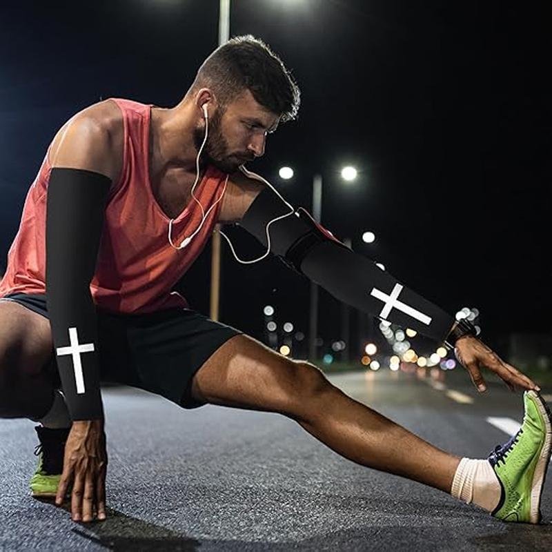 1 Pair Arm Sleeve Compression for Men & Women, Sports Arm Sleeves, Ideal for Baseball, Football, Basketball, Sports Performance Enhancement