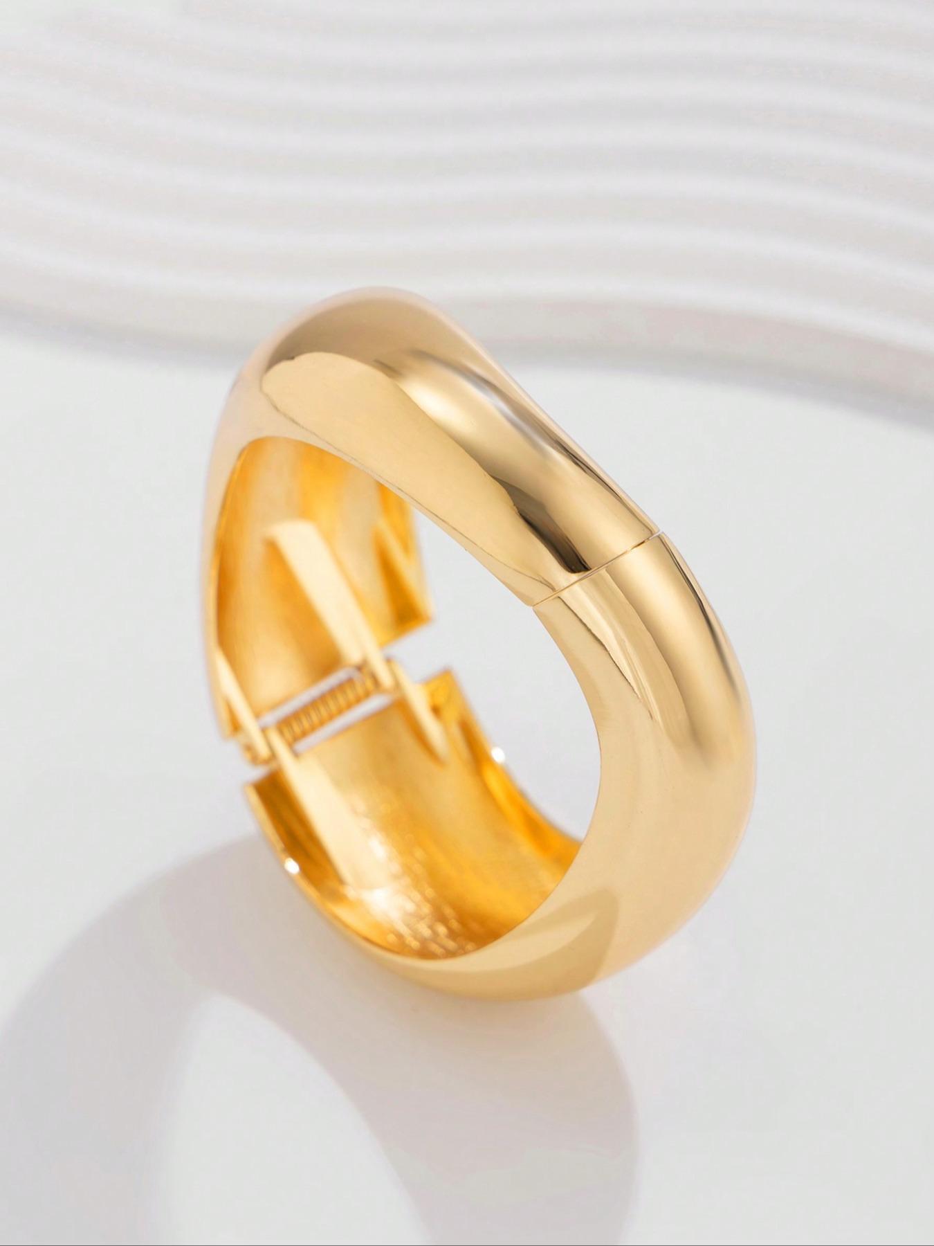 Punk Style Irregular Wide Band Cuff Bangle, Fashionable Minimalist Bracelet for Women & Girls, Trendy All-match & Exquisite Jewelry for Birthday Gift