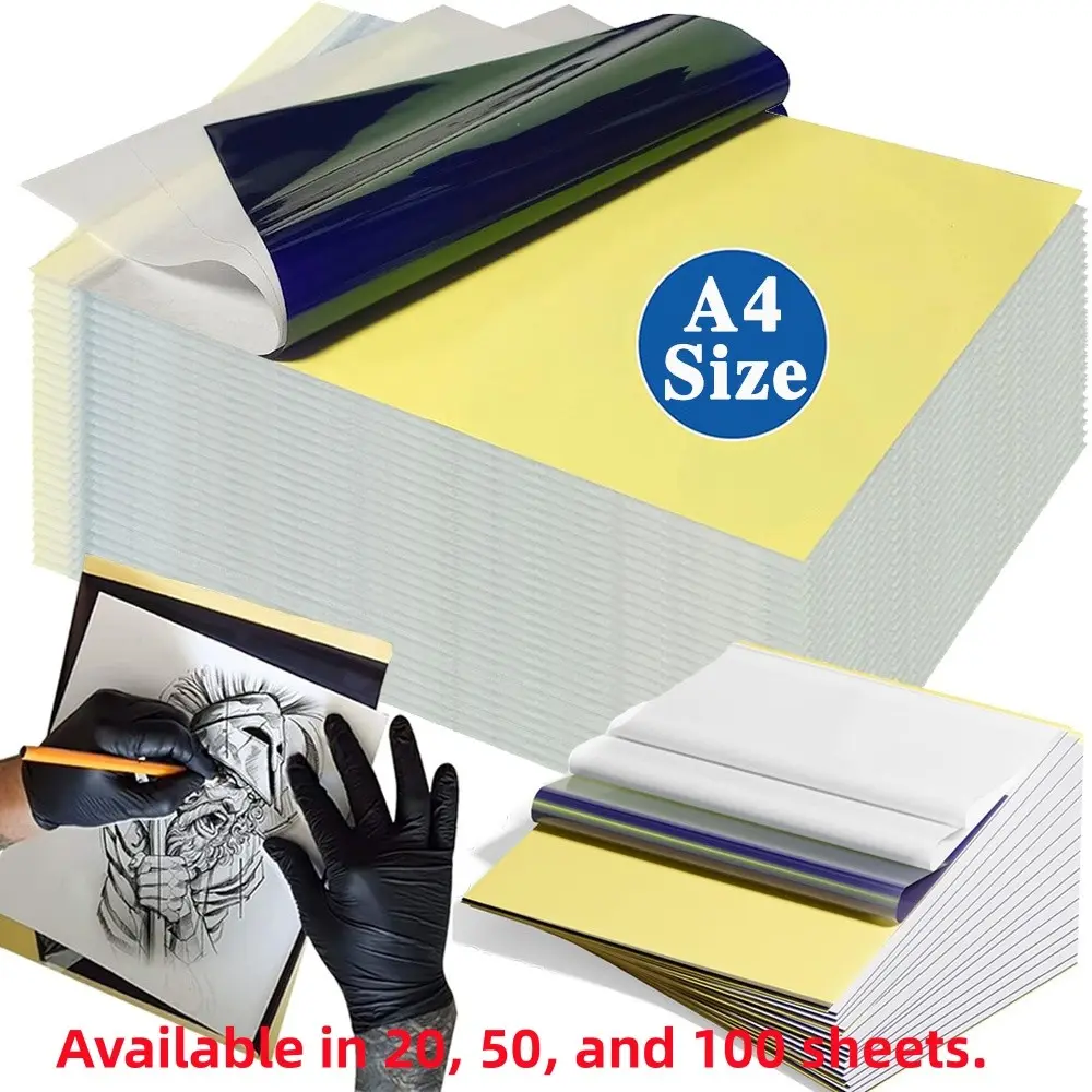 20-50-100pcs Tattoo Transfer Paper A4 Size, Carbon Thermal Stencil Papers, Tattoo Tracing Copier Paper, Printer Tattoo Accessories