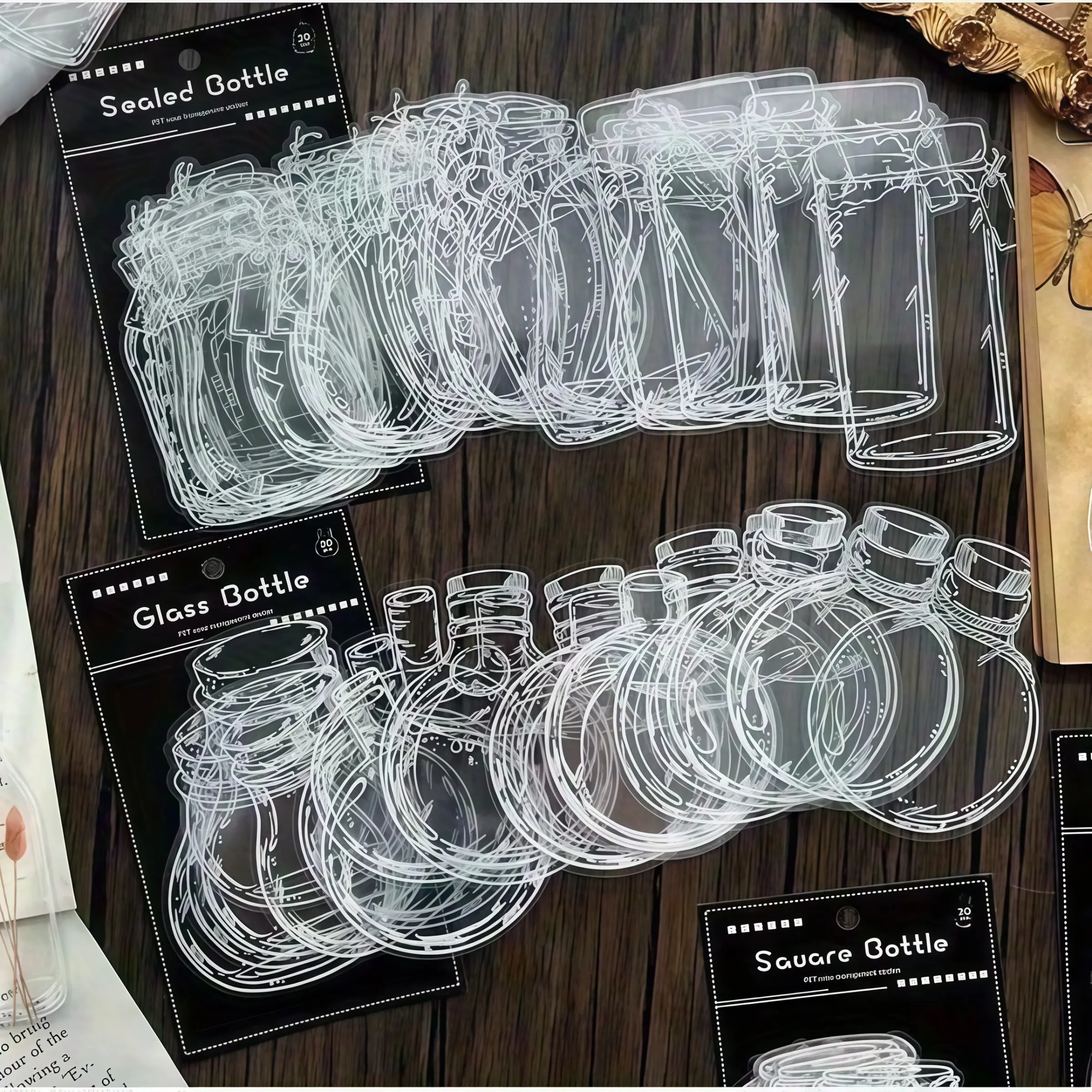 100pcs Transparent Plastic DIY Dried Flower Bookmarks, Spring Craft Plant Specimen Page Holders, Office & Study Supplies, Creative Gift Ideas