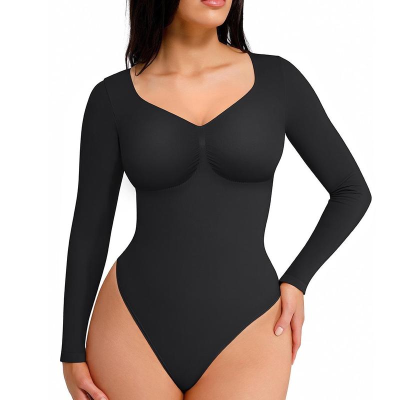 Women's Seamless Sculpt Long Sleeve Thong Comfortable Bodysuit for Tops and Underwear Lady Comfort Basic dealsforyoudays Women's Seamless Sculpt Long Sleeve Thong Comfortable Bodysuit for Tops and Underwear Lady Comfort Basic dealsforyoudays