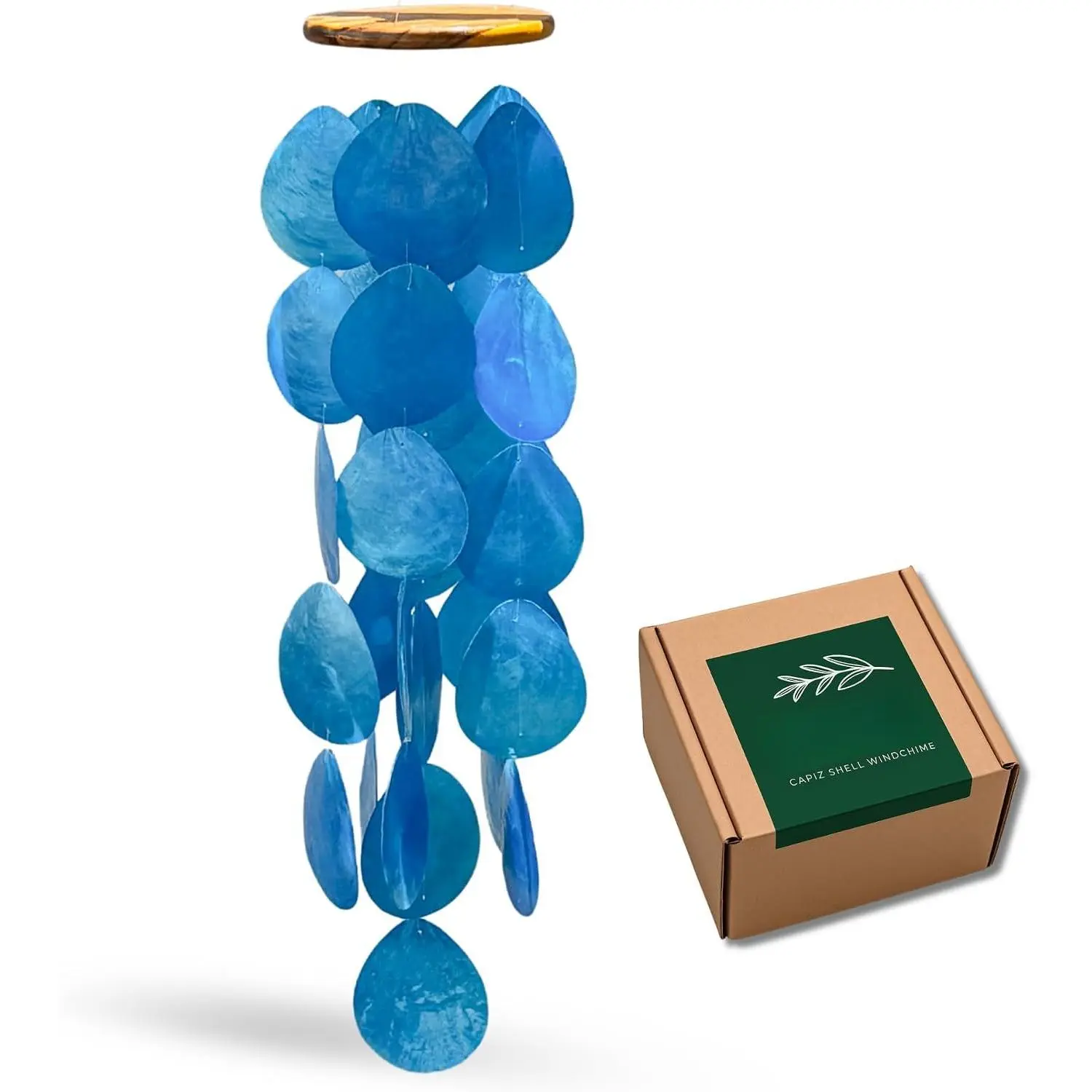 Blue Wind Chimes for Outside. Capiz Shell Wind Chime  House Decor and Patio Decor. Birthday Gifts for Women, Gifts for Women Who Have Everything