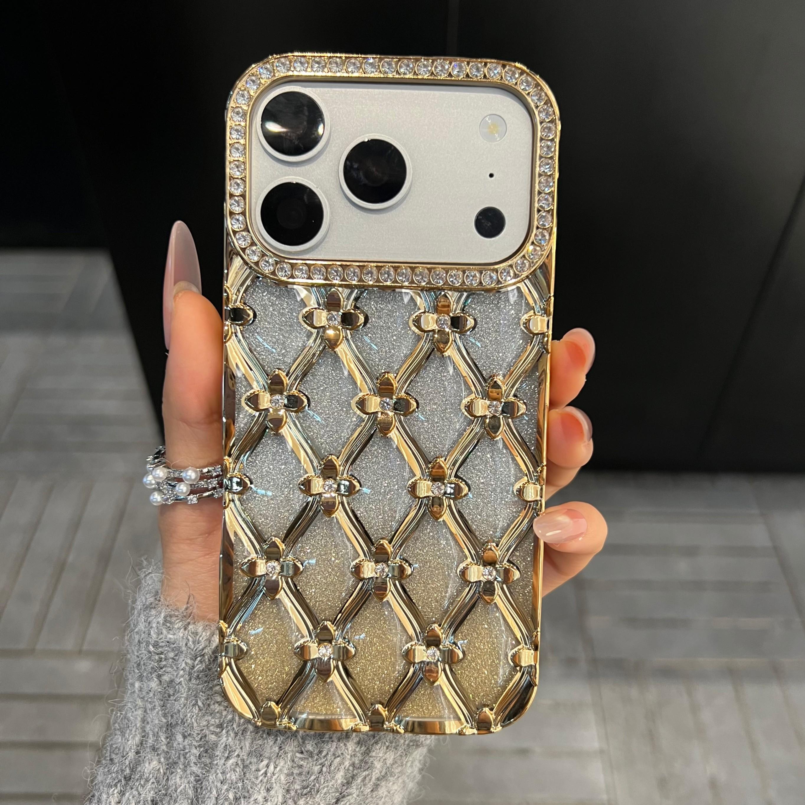 Pink Rhinestone Starry Sky Soft Case for iPhone 17 Pro Max 16 Pro Max 15 14 13, Luxury Bling Protective Cover