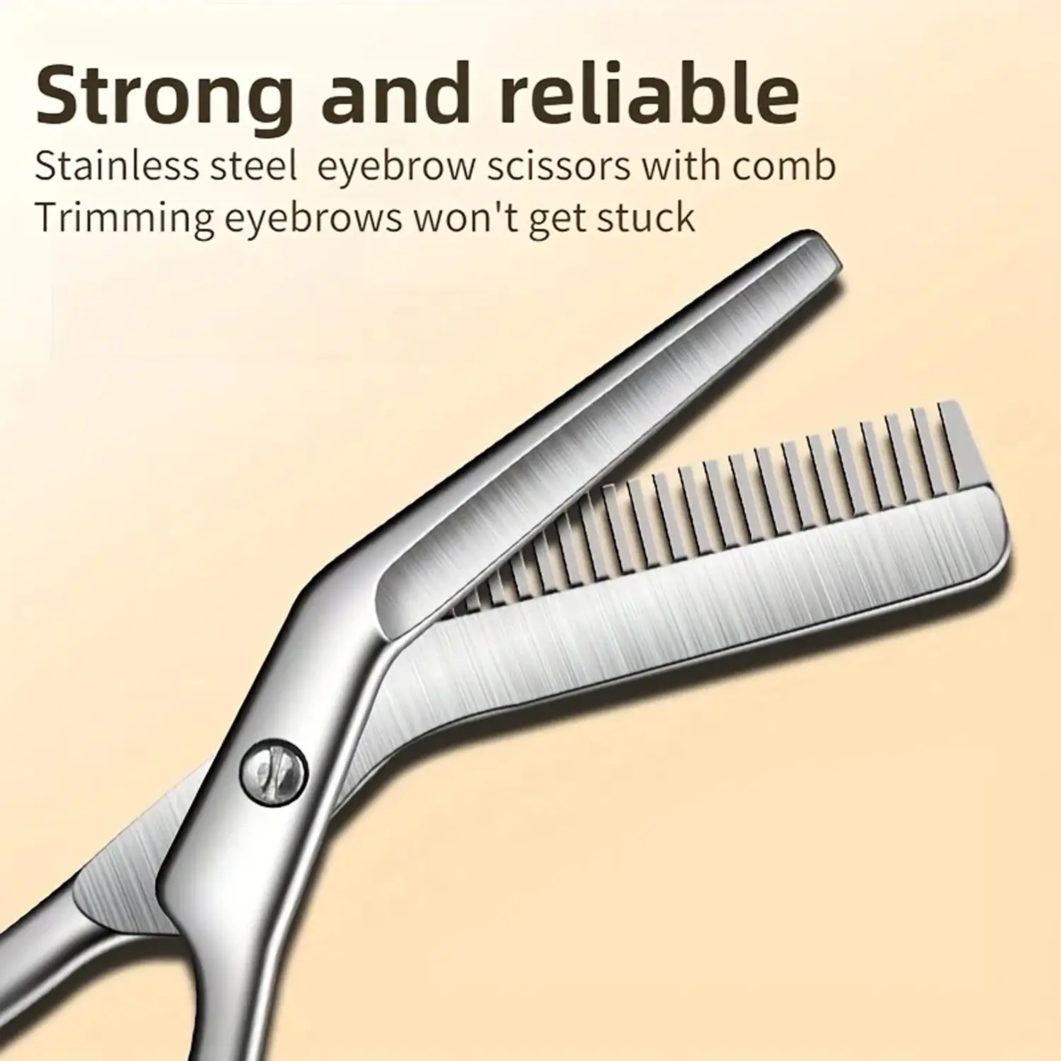 1PC Eyebrow Scissors with Professional Grooming Tool for Women Men, Precision Stainless Steel Brow Trimmer for Facial Hair Trimming & Eyebrow Shaping for Women & Men