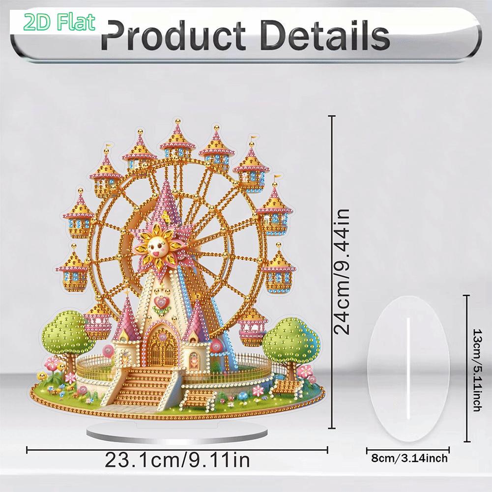2D FLATAcrylic 2D Flat Print Castle Ferris Wheel DIY Diamond Painting Tabletop Ornaments Kit Table Top Diamond Painting Ornament Kits for Home Office Desktop DecorDIY Diamond Painting Kit for Adults & Beginners, Sparkling Art & Perfect Festive Gift 2D FLATAcrylic 2D Flat Print Castle Ferris Wheel DIY Diamond Painting Tabletop Ornaments Kit Table Top Diamond Painting Ornament Kits for Home Office Desktop DecorDIY Diamond Painting Kit for Adults & Beginners, Sparkling Art & Perfect Festive Gift