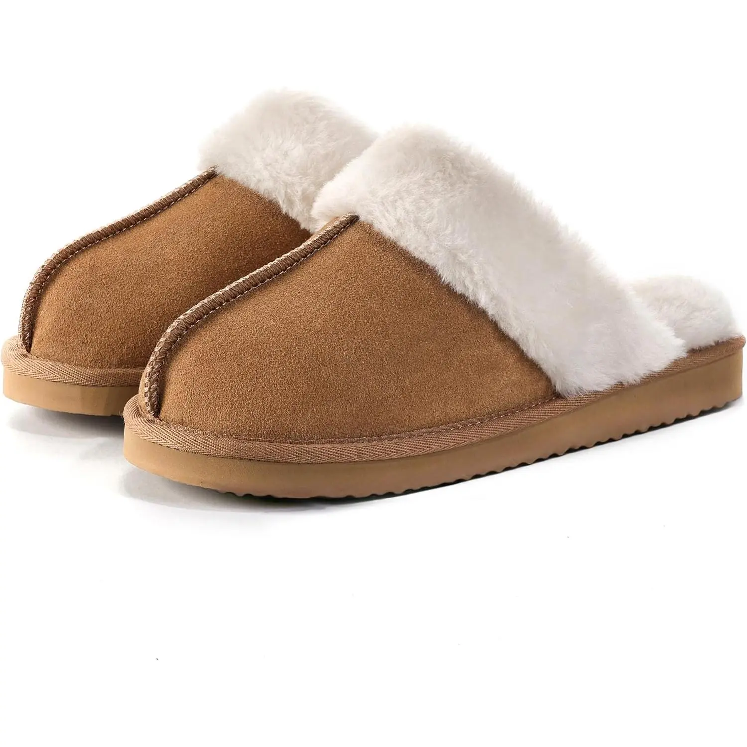 Fuzzy Slippers  Women Cozy Faux Fur House Shoes Winter Warm Memory Foam Slippers  Indoor and Outdoor New model