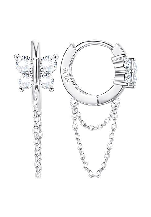 ZELORES 1Pair Sterling Silver Butterfly Hoop Earrings Gold Half Hoop Earrings Small Huggie Hoop Earrings Butterfly Earrings for Women