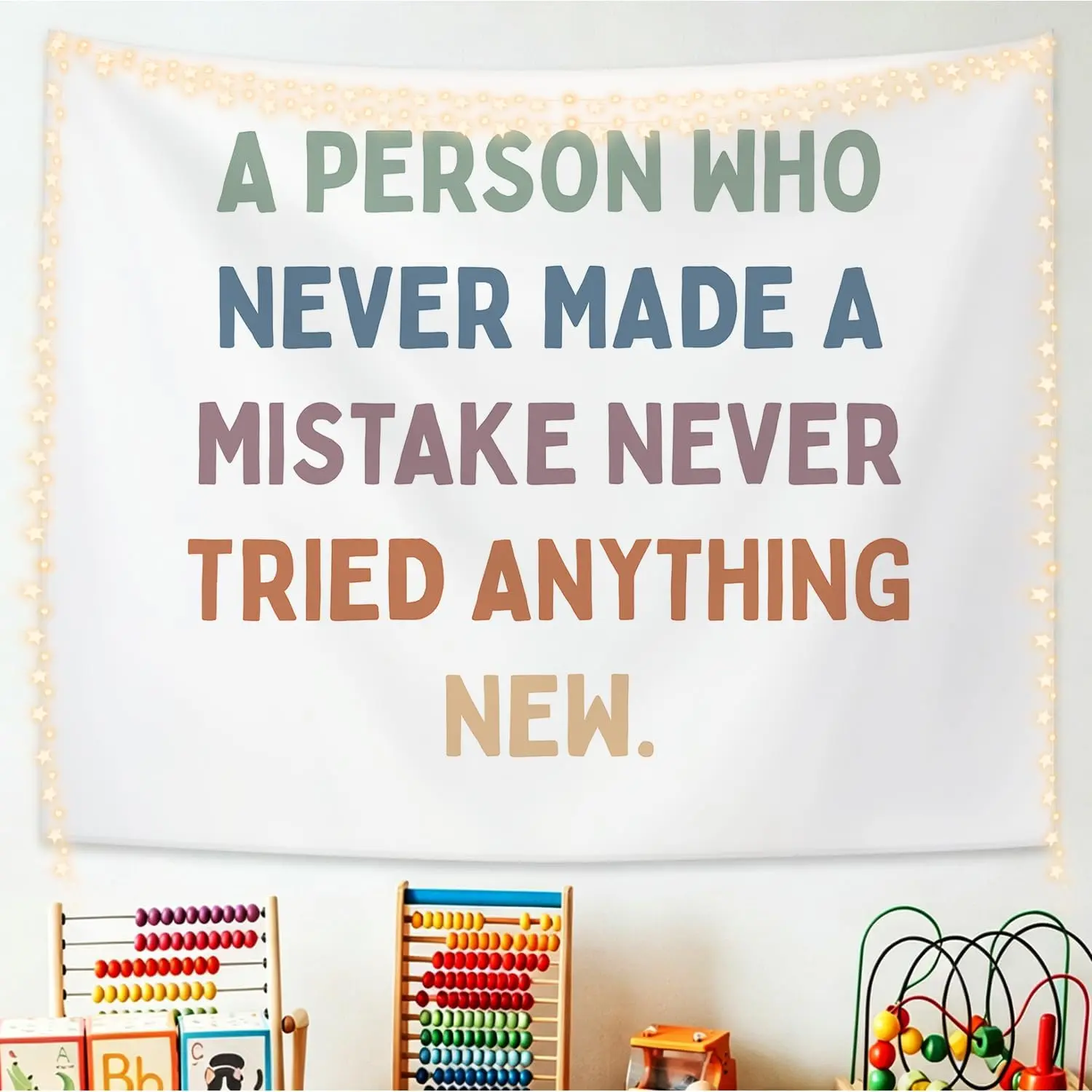 STHTTSW Boho 03-Classroom Decoration Tapestry, Smooth Window & Wall Hanging, Inspirational Educational Gift for Toddler Kids, 60x50in Home Decor for Bedroom Playroom Nursery
