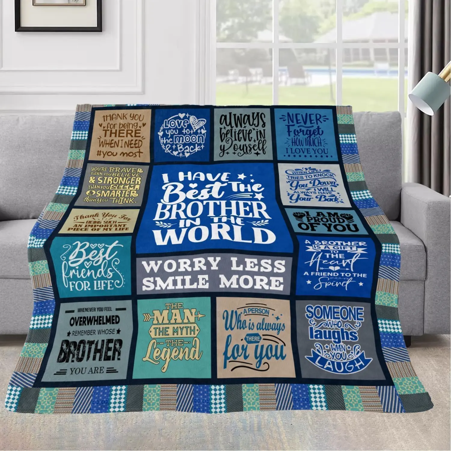 【Summer Sale Deals】Gifts for Brother Blanket, Brother Birthday Gifts from Sister, Fathers Day Birthday Gifts for Brothers Adult, Big Brothers Graduation Gifts Ideas Soft Flannel Throw Blanket