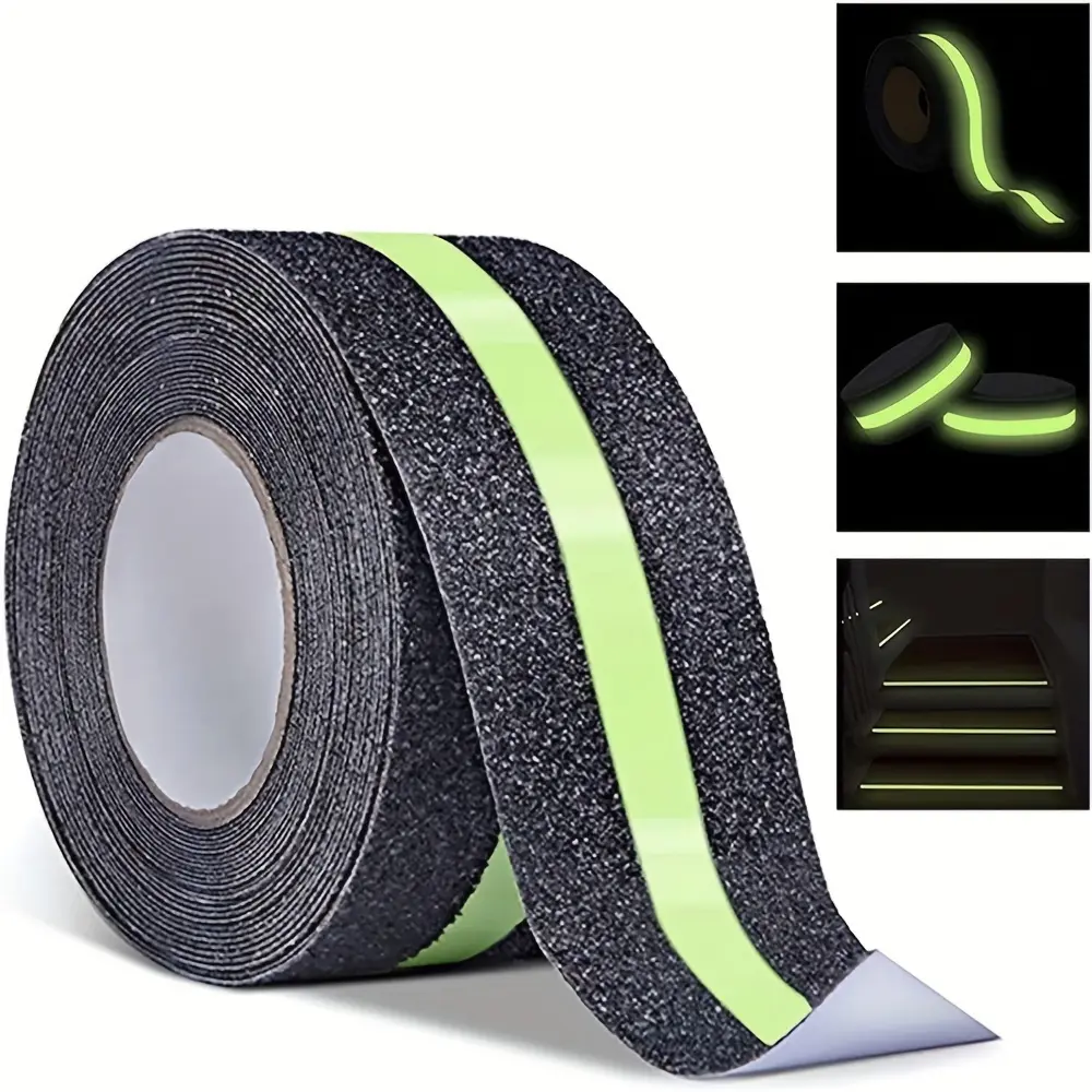 Yitape Night Glow Non-Slip Traction Tape, Durable Plastic Material, Ideal for Indoor/outdoor Smooth Stairs, Enhances All-Weather Safety