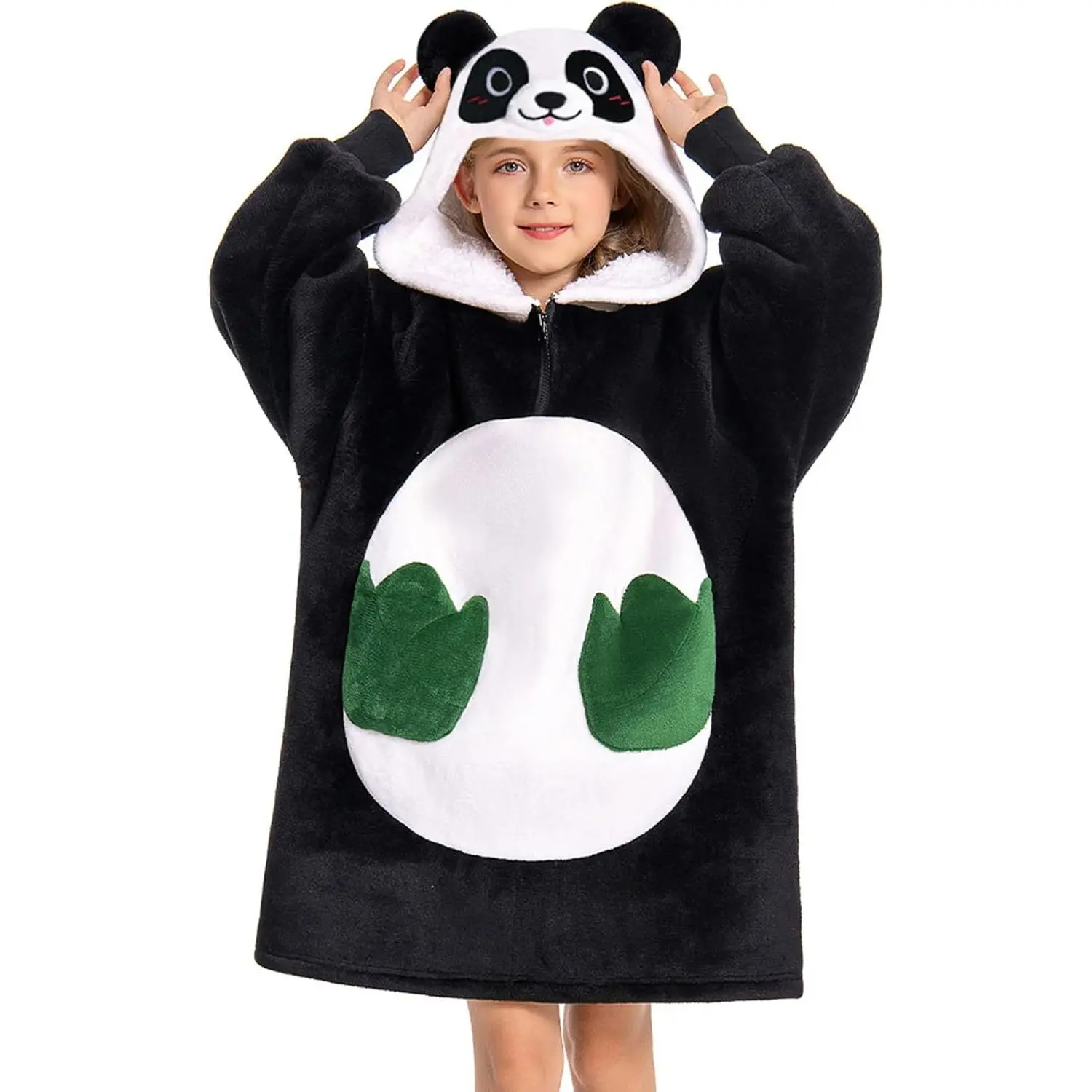Wearable Blanket Hoodie, Hooded Blanket with Pocket Panda |  Hooded Blanket Hoodie, Flannel Fabric, Machine Wash, Pockets,  Style