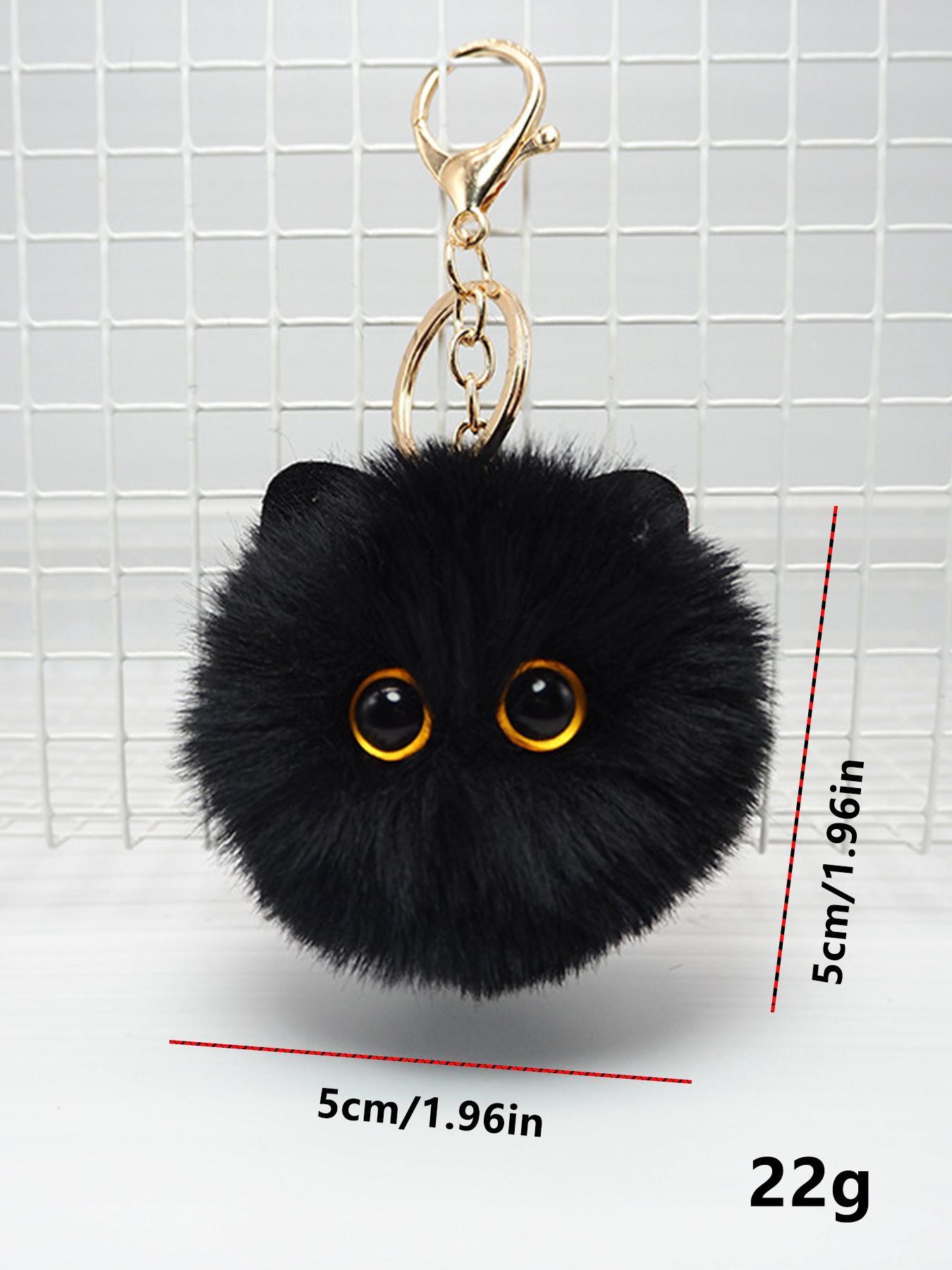 2024 New Style Cute Cat Design Plush Keychain, Fashionable Pom Pom Decor Keychain for Women & Girls, Fashionable Accessories for Bag & Purse Decoration, Keychain For Bags, Soft Pompom Keychain