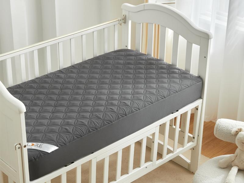 Waterproof Mattress Protector Crib, 2 Pack Soft Gray Mattress Pad, Noiseless Machine Washable Mattress Cover, Ultimate Protection for Your Baby's Crib Toddler Bed (52''x28'')