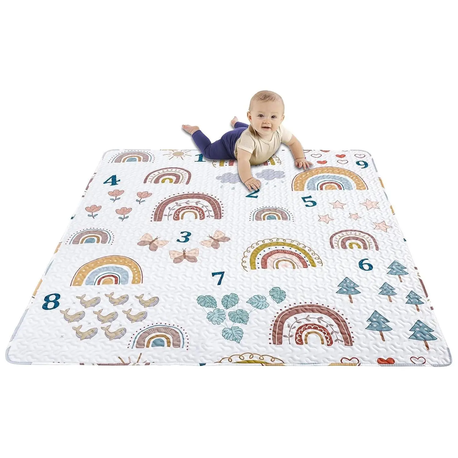 50x50 Play Mat for Playpen – Washable, Portable, Non-Slip, Foldable Baby Crawling & Tummy Time Mat(Gift)
