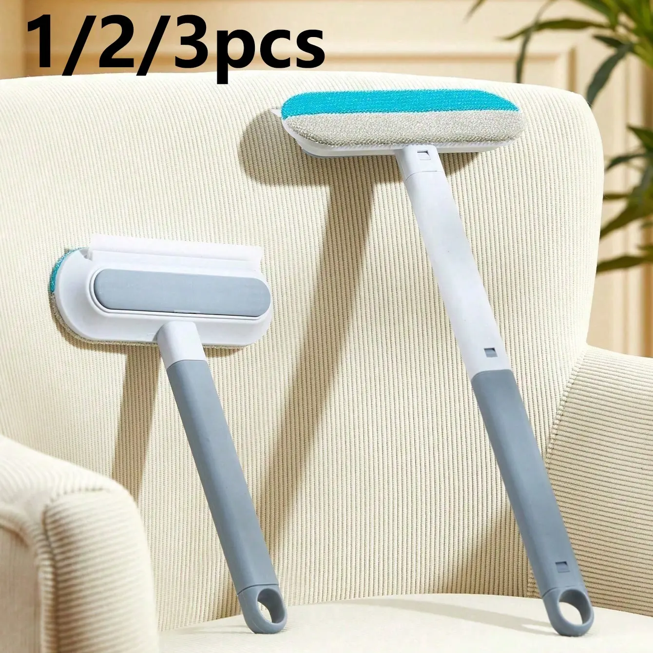 Long Handle Pet Hair Remover Brush, Reusable Lint Roller for Sofa Carpet Bed Curtains, Home Cleaning Tool Cleaner, 1/2/3 Pieces Set