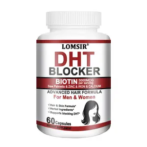 DHT Blocker Supplement - 5000mcg Biotin & Saw Palmetto for Hair - Advanced Hair Vitamin for Women & Men - 60 Capsules