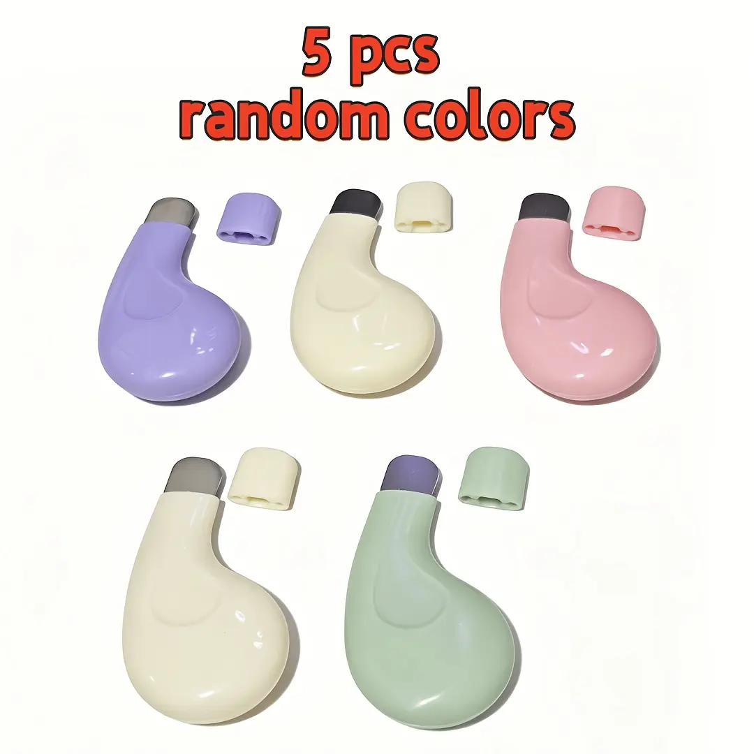5 Packs of Curved Handle Blackhead Shovel Sets, Random Color, Acne Shovel with Protective Cover, Exfoliation Cleaning Scraper, Nose and Pores Cleaning Face Beauty and Skin Care Gadgets, Facial Blackhead Extractor