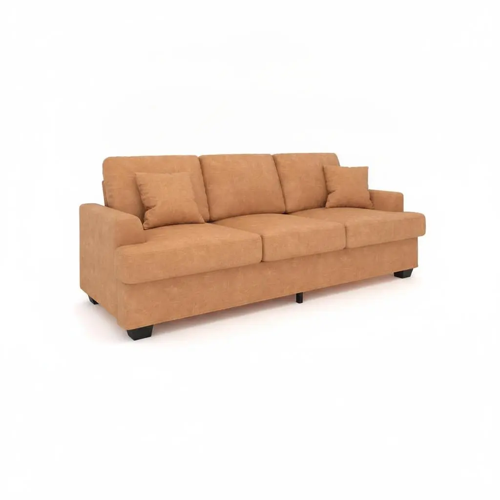 86" Modern Faux Leather Sofa with 2 Throw Pillows, 3-Seater Deep Seat Couch, Removable Covers & 950lb Capacity Wood Frame, Black, Apartment