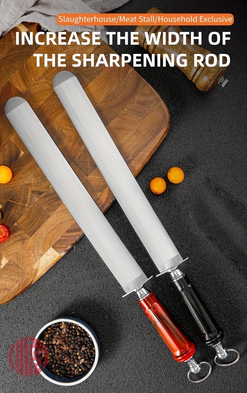 2025 New Design Oversize Flat Sharpener Steel Heavy-Duty Honing Rod, 12-Inch (35mm Wide), No Electricity Needed-Durable Metal Construction- for Home, Restaurant, Commercial Kitchens, Sharpening Tool, Ergonomic ABS Handle, Sturdy Construction
