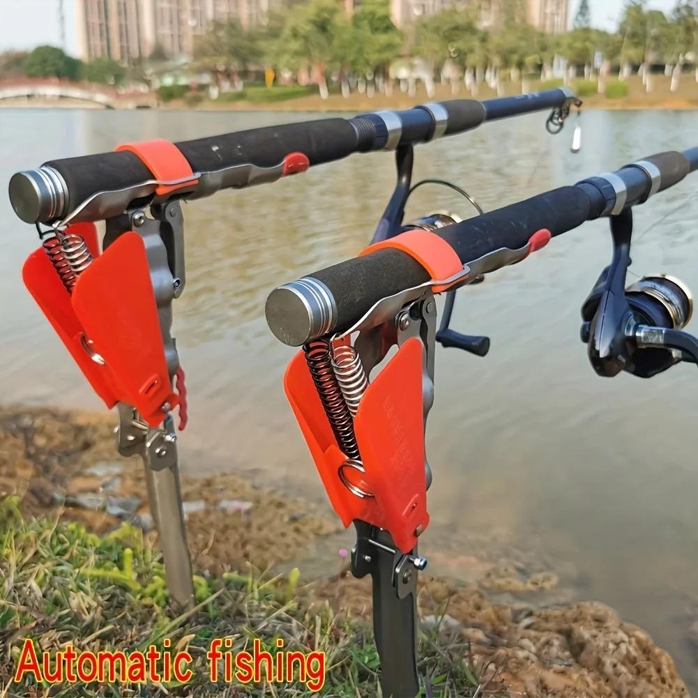 Fishing rod holder smart fish catcher fishing rod holder automatic spring flip hook ground support fishing rod holder