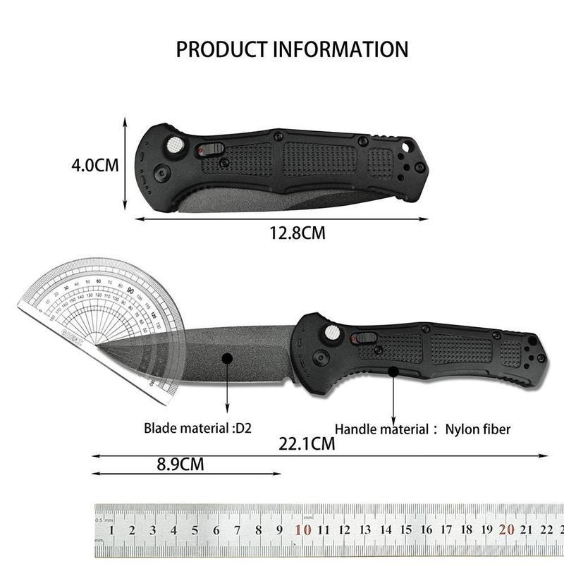 BM9070 CLA Utility Button Lock Folding KnifeD2 Steel Battlewash Blade BladeNon-slip Nvlon Fiber Handle MultifunctionaCutlery Tool for Outdoor Fishing Camping EDC Tool
