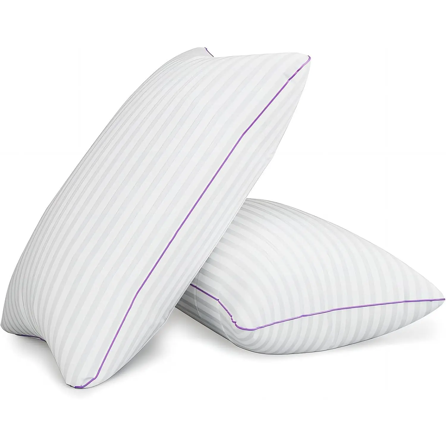 Bed Pillows Queen Size Set of 2 (20x30 in) - Medium-Firm, Breathable Hotel Collection, Down-Alternative Microfiber-Filled Sleeping Pillows, Vacuum Pack