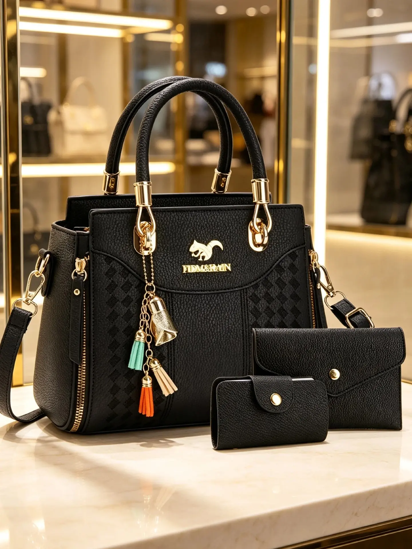 Women's Bags, Handbag and Crossbody Bag Set, 3-Piece PU Material, Casual Style, Solid Color, All Seasons